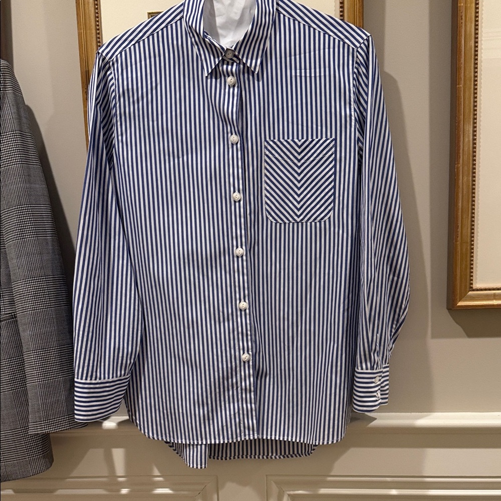 Rag & Bone Striped Blue and White Blouse